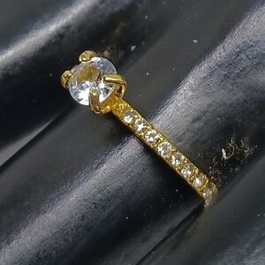 Gold and Silver Crystal Accent Women's Ring